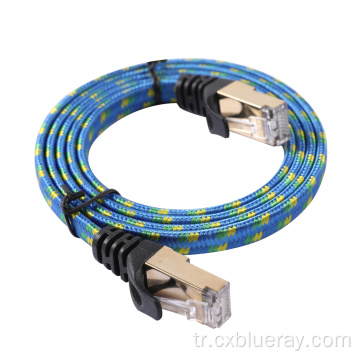Naylon örgülü korumalı internet yama kablosu CAT7 LAN Ethernet Kablosu RJ45 Yama Ağ Kablosu